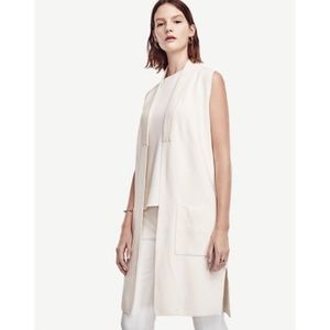 Ann Taylor Long White Sweater Vest